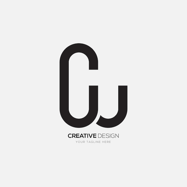 Letter cw or wc modern shape unique abstract monogram logo