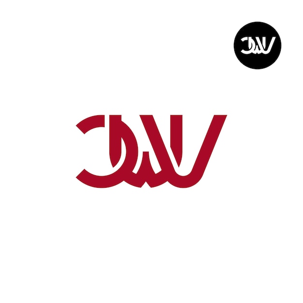 Vettore design del logo della lettera cwv monogram