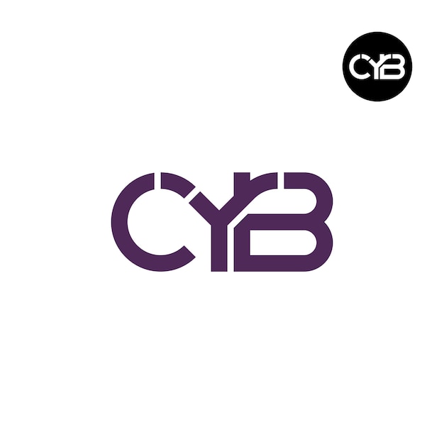 Vettore disegno del logo della lettera cyb monogram