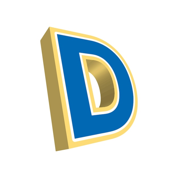 Vector letter d 3d design vector