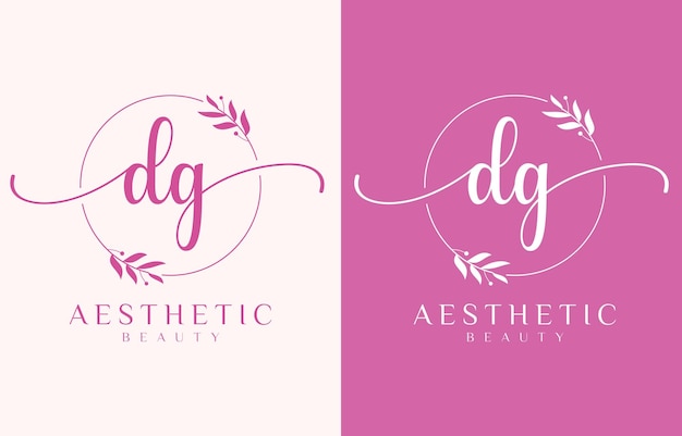 letter d beauty logo with flourish ornament