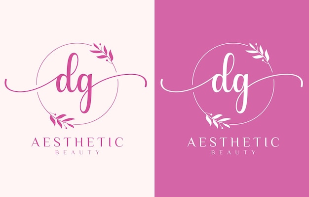 Letter d beauty logo with flourish ornament