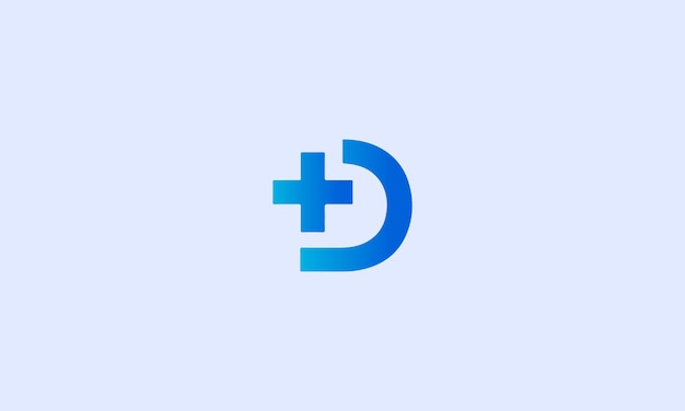 Vector letter d cross medical logo, cross icon with letter d combination