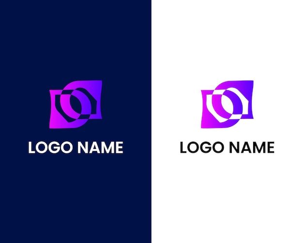 Lettera d e d modello di progettazione del logo moderno
