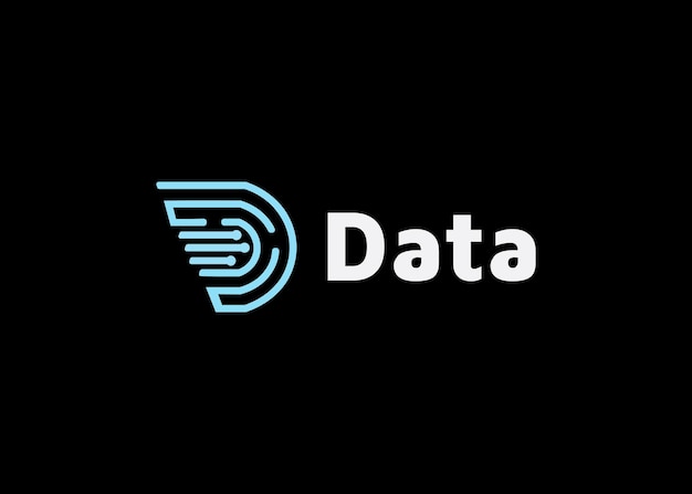 Vector letter d data logo technology