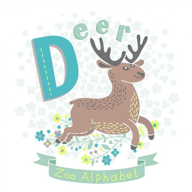 Vector letter d - deer