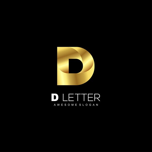 Letter d design elegant color template