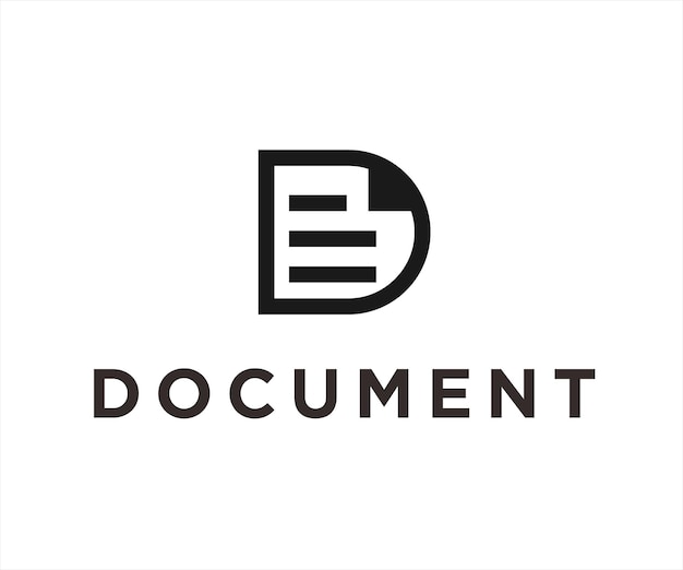 Letter d document logo ontwerp vectorillustratie