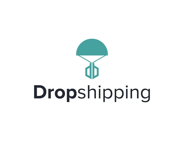 편지 D Dropshipping 영감 단순하고 매끄러운 창조적 인 기하학적 현대 로고 디자인