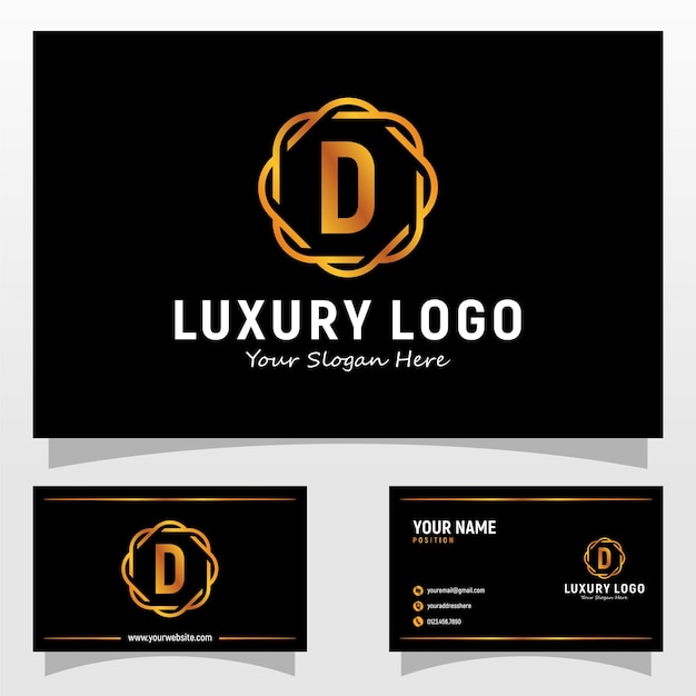 Vettore lettera d elegante logo design template ispirazione vector illustration