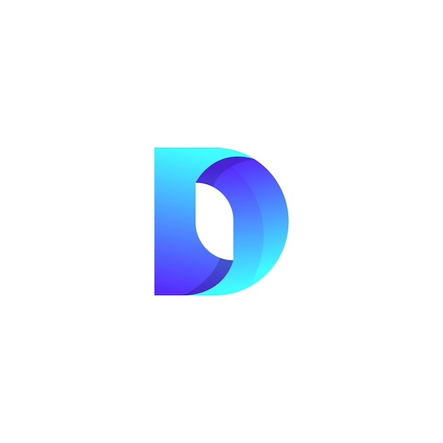Letter D en blad icoon modern logo