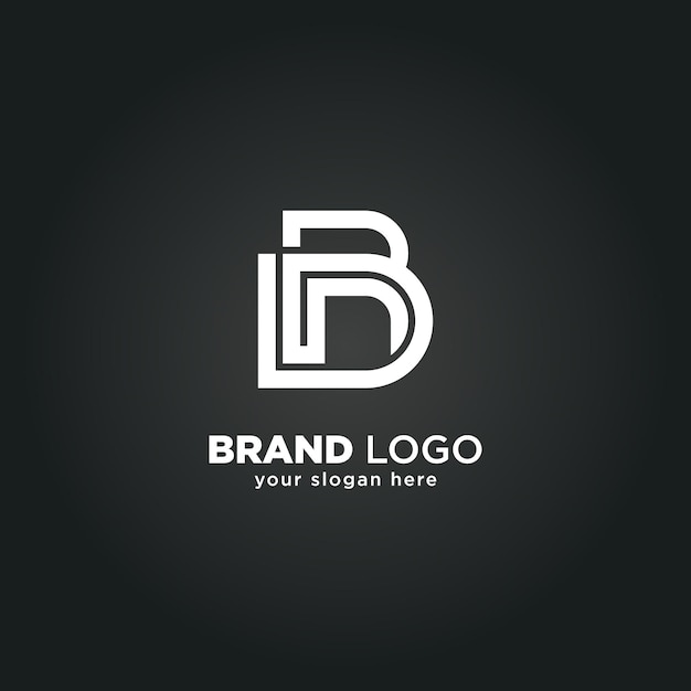 Letter D en R Monogram Logo met zwarte achtergrond