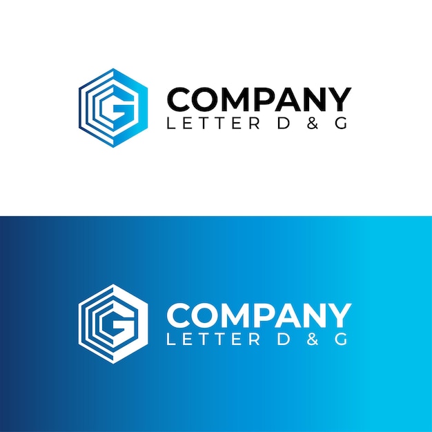 Letter D G technology minimal blue logo