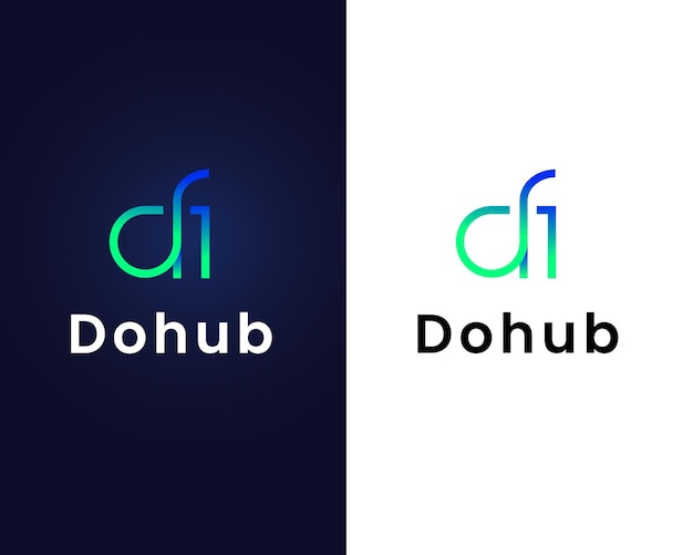 letter d and h logo design template