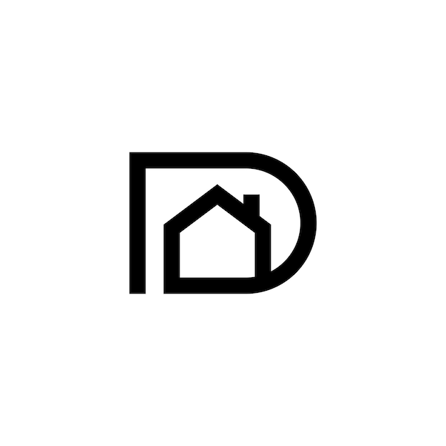 Vector letter d home building logo design