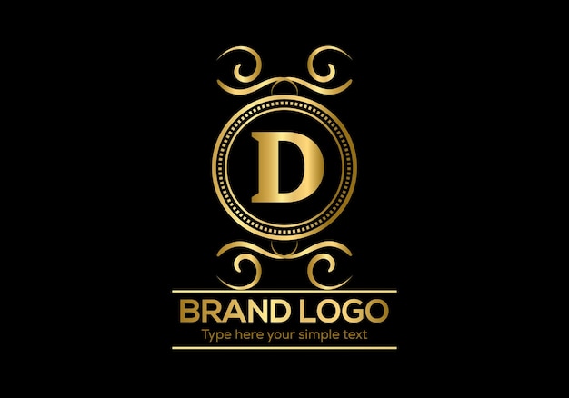 Vector a letter d is a logo that is made in the style of a golden color.