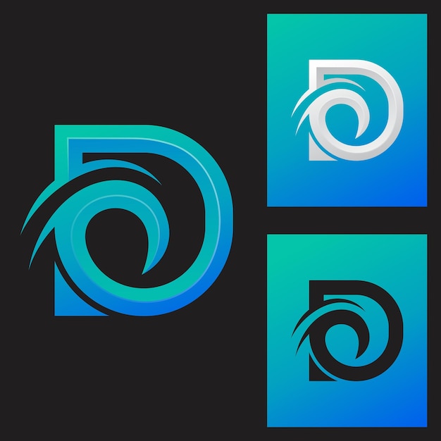 letter d kleurrijk logo concept