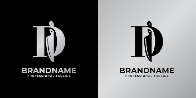 Letter D Knife Logo Suitable for any business related to knife with D initial