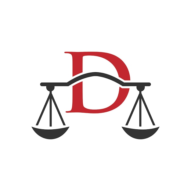 Letter D Law Firm Logo Design. Lawyer And Justice, Law Attorney Symbol