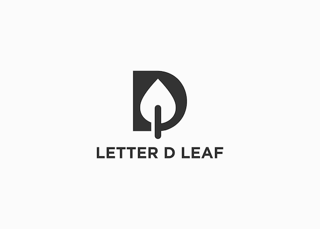 letter d leaf company name logo illustration