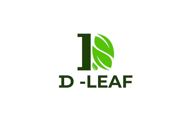 letter d leaf vector template logo design