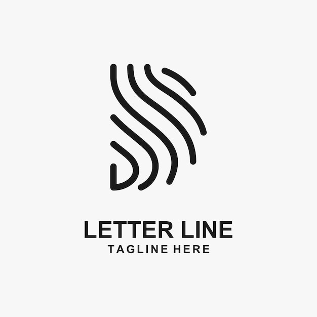 Letter D lijn logo ontwerp