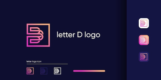 Letter D logo design idee met modern concept