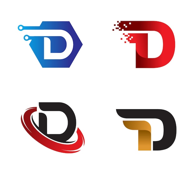 Letter D logo design template