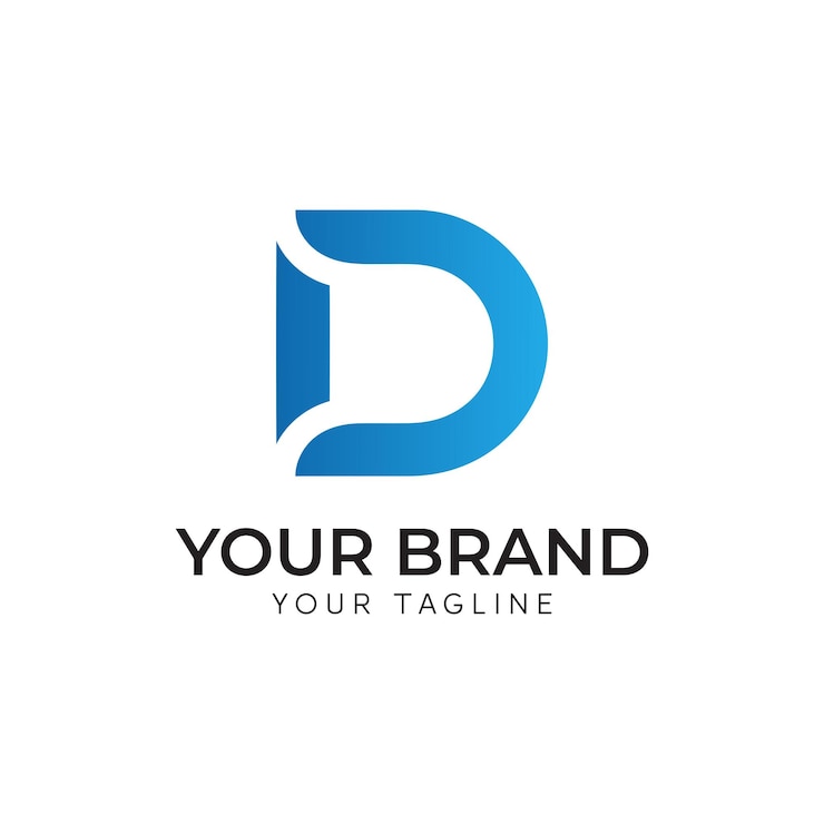 Vector letter d logo design with gradient vector illustration template