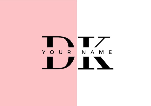 会社の初期シンボルに適した文字 D、ロゴ K。