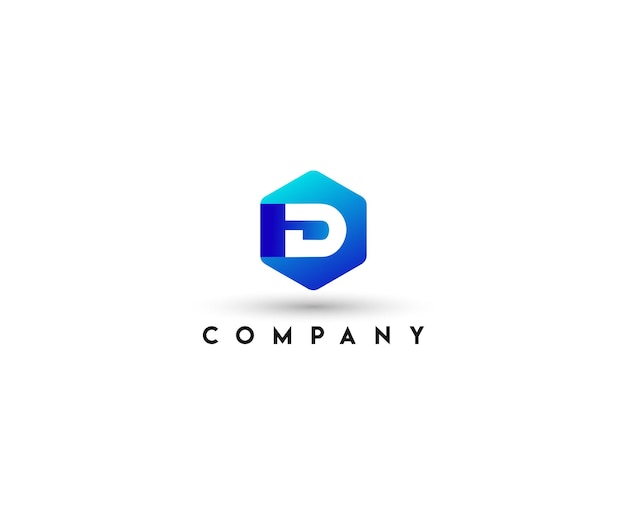 Letter D logo ontwerp Kubieke D Letter Logo