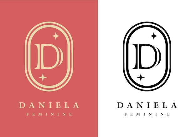 Letter D-logo, perfect voor salons, spa's en andere.