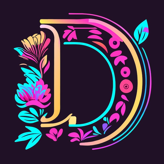 Letter D logo pictogram ontwerpsjabloon Engelse hoofdletter D Logo ontwerp