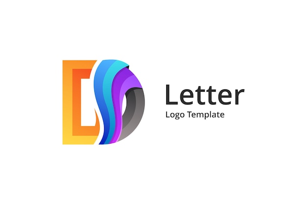 Logo della lettera d con stile colorato