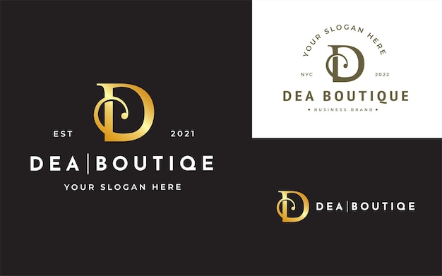 Letter d luxury boutique logo design template