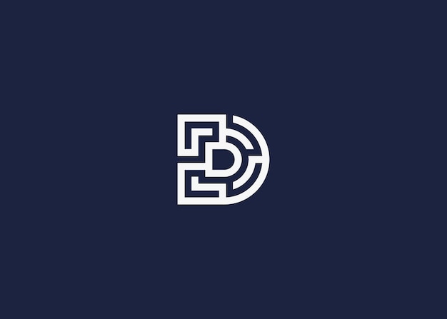 letter d met labyrint logo icoon ontwerp vector ontwerp sjabloon inspiratie