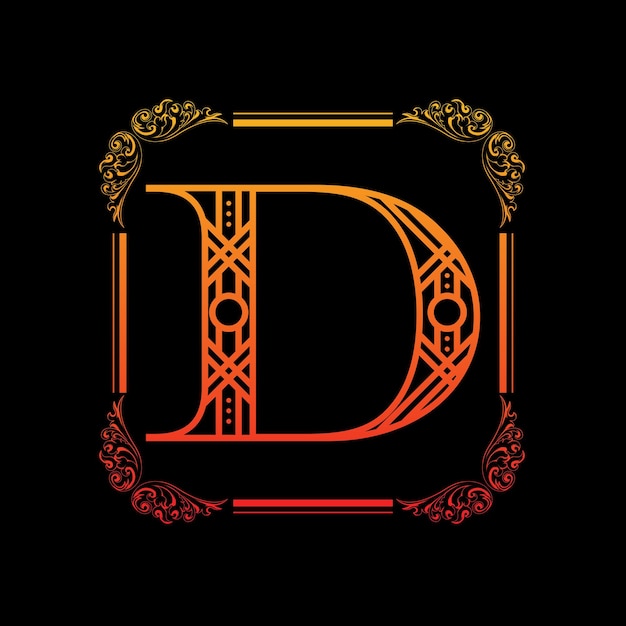 Vector letter d met ornament