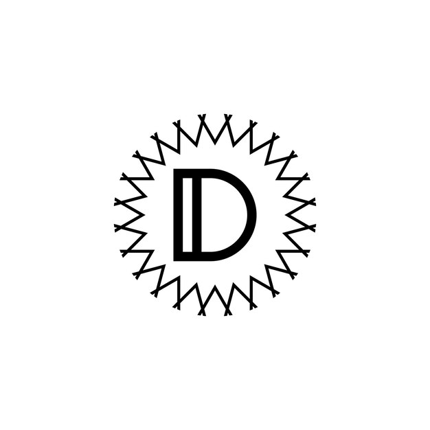원형 모양의 Letter d 미니멀리즘 로고 디자인