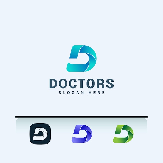 Letter d modern gradient color logo