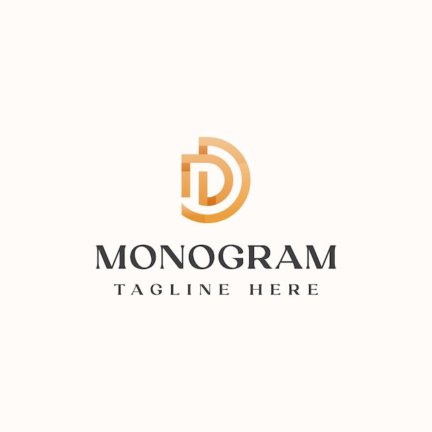 Lettera d monogram concept logo template