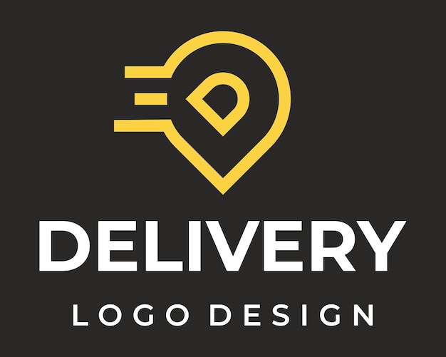 Letter D monogram delivery location logo design.