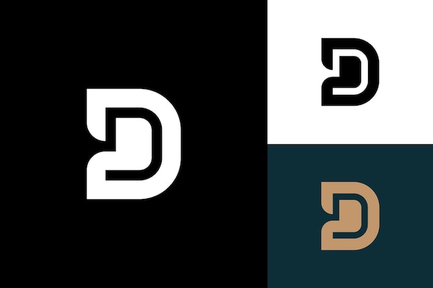 Вектор Дизайн логотипа векторной монограммы буквы d