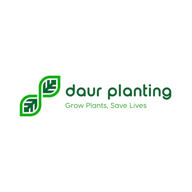 Дизайн логотипа Letter DP Leaf Planting для вашего бизнеса