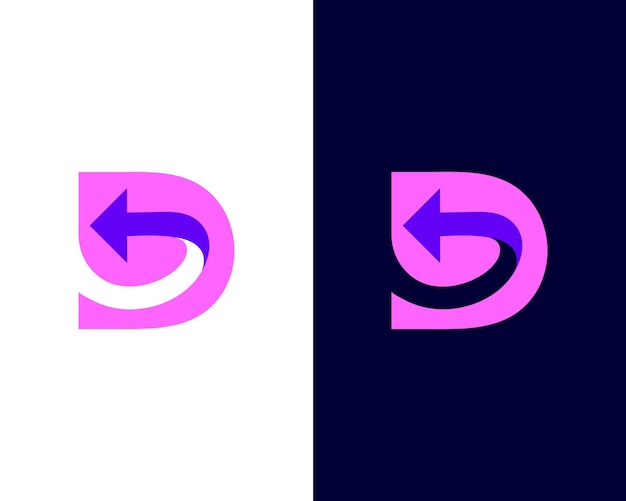 Letter d pijl icoon logo ontwerp sjabloon