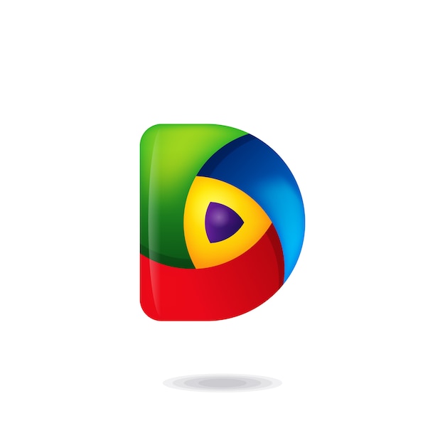 Буква D Логотип кнопки воспроизведения