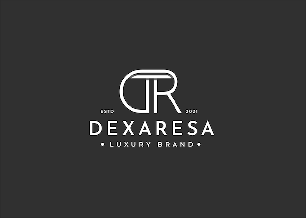 Lettera dr logo design per marchio personale o azienda