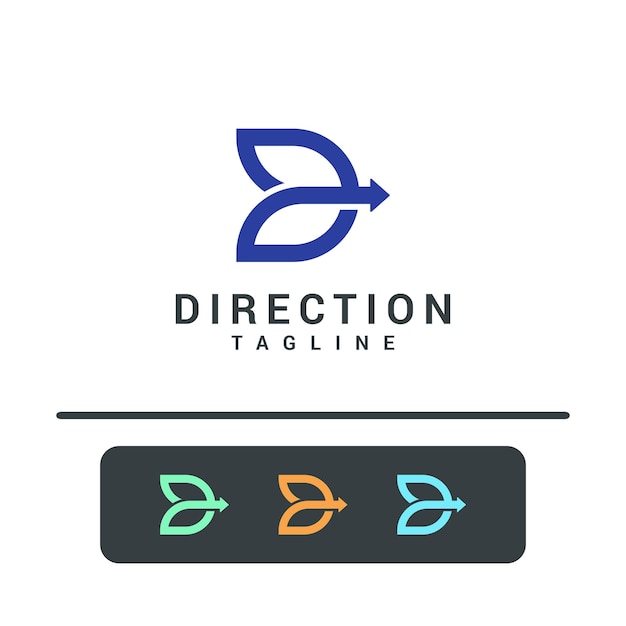 Letter D richting logo
