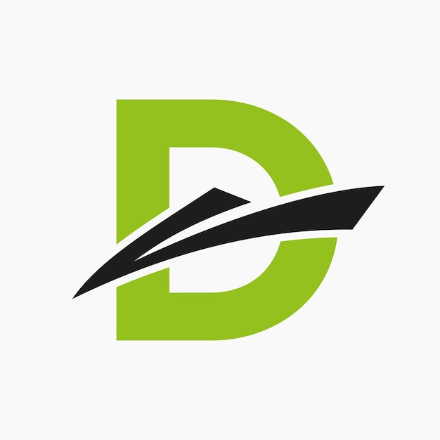 Letter D Shipping Logo Zeilboot Symbool Nautisch Schip Zeilboot Pictogram