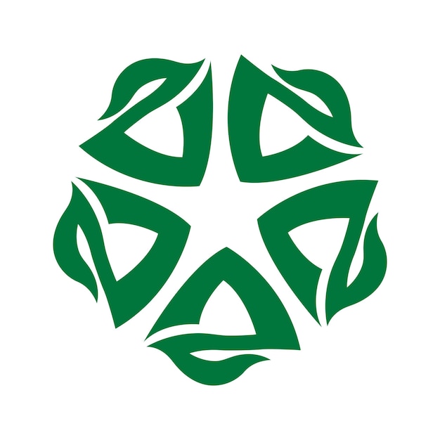 Vector letter d star leaf