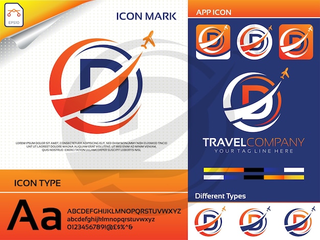 Letter d travel logo Premium Vector